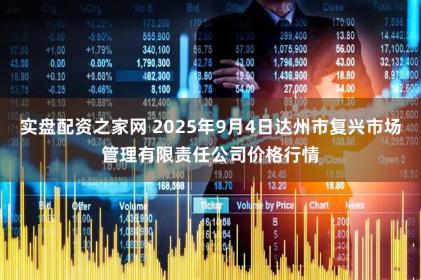 实盘配资之家网 2025年9月4日达州市复兴市场管理有限责任公司价格行情